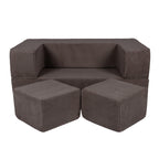 MeowBaby® Soft Velvet Cube Sofa - Brown