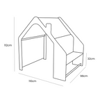 MeowBaby® White Wooden House for Kids - Blue Roof