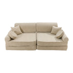 Large Modular Sofa for Kids - Premium Corduroy Ecru