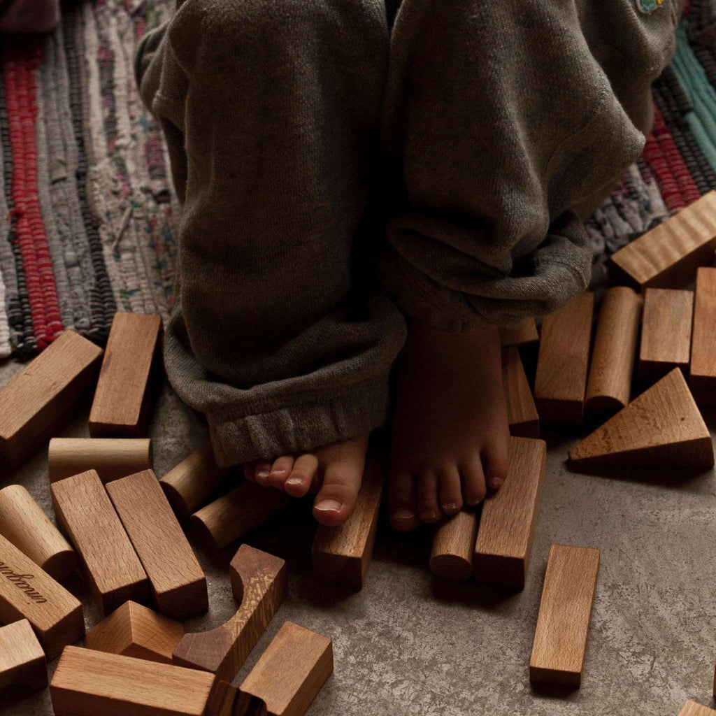 Wooden Blocks in a Bag – Natural, 50 Pieces