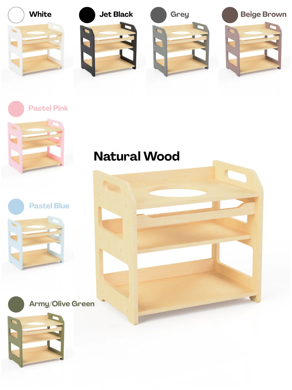 Montessori Wooden Washbasin With Storage for Kids - Large