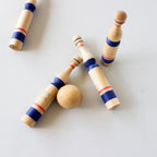Wooden Bowling Pins - Blue
