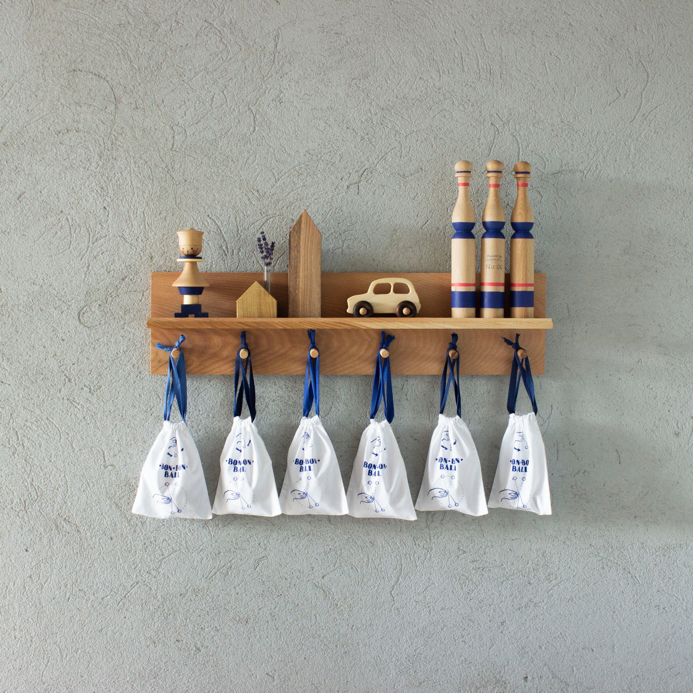 Wooden Bowling Pins - Blue
