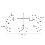 Medium Modular Sofa for Kids - Slimcord Ecru Plus