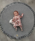 Round Play Mat With a Frill - Grey Velvet