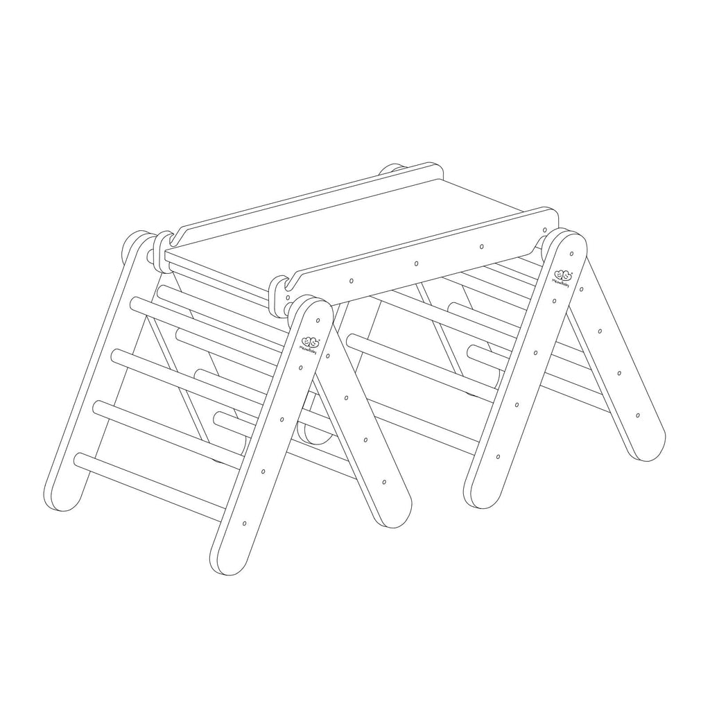 Climbing Triangle With Slide and Climbing Frame - Black