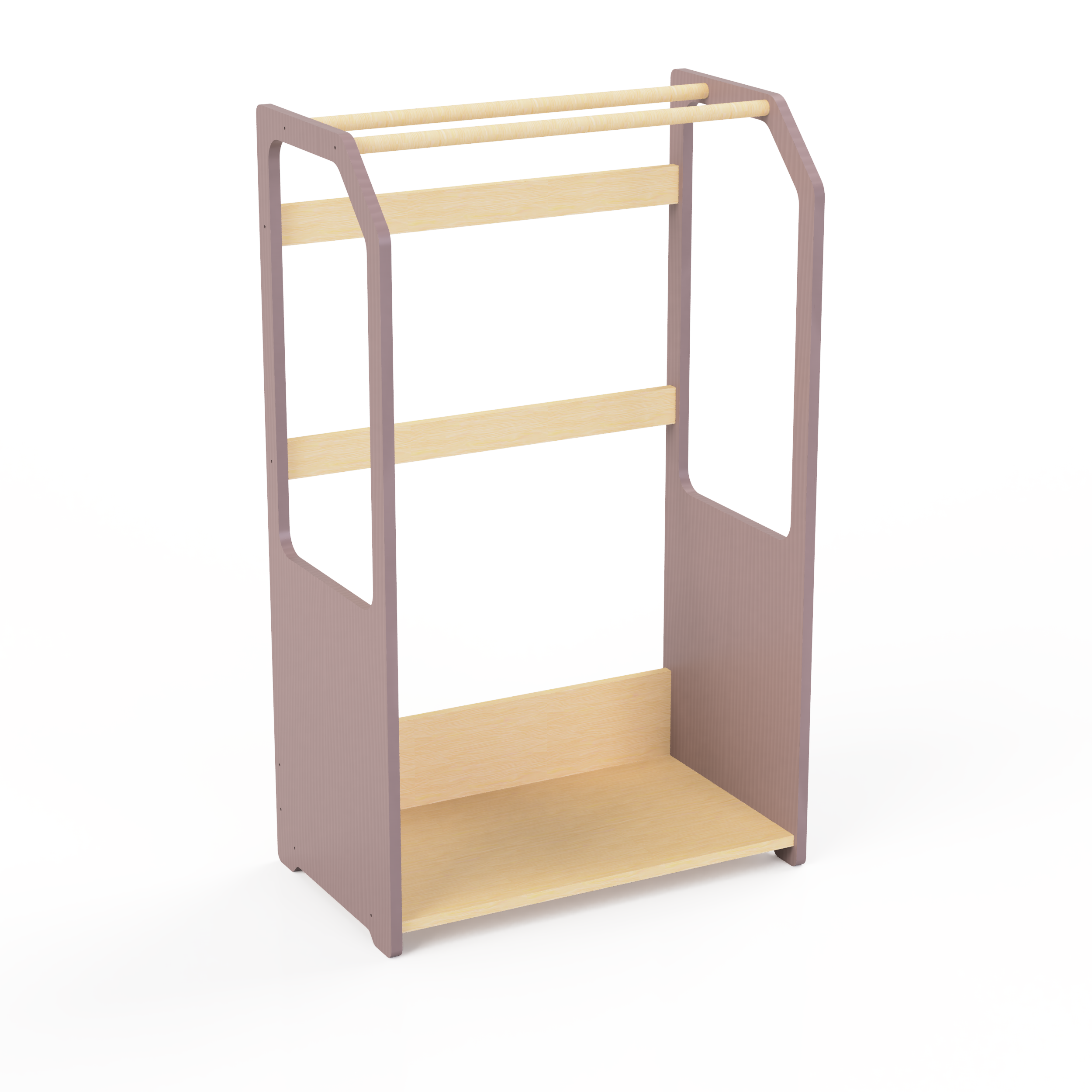 Montessori Wooden Clothes Drying Rack with Storage for Kids