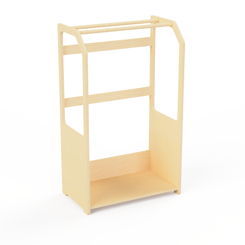 Montessori Wooden Clothes Drying Rack with Storage for Kids