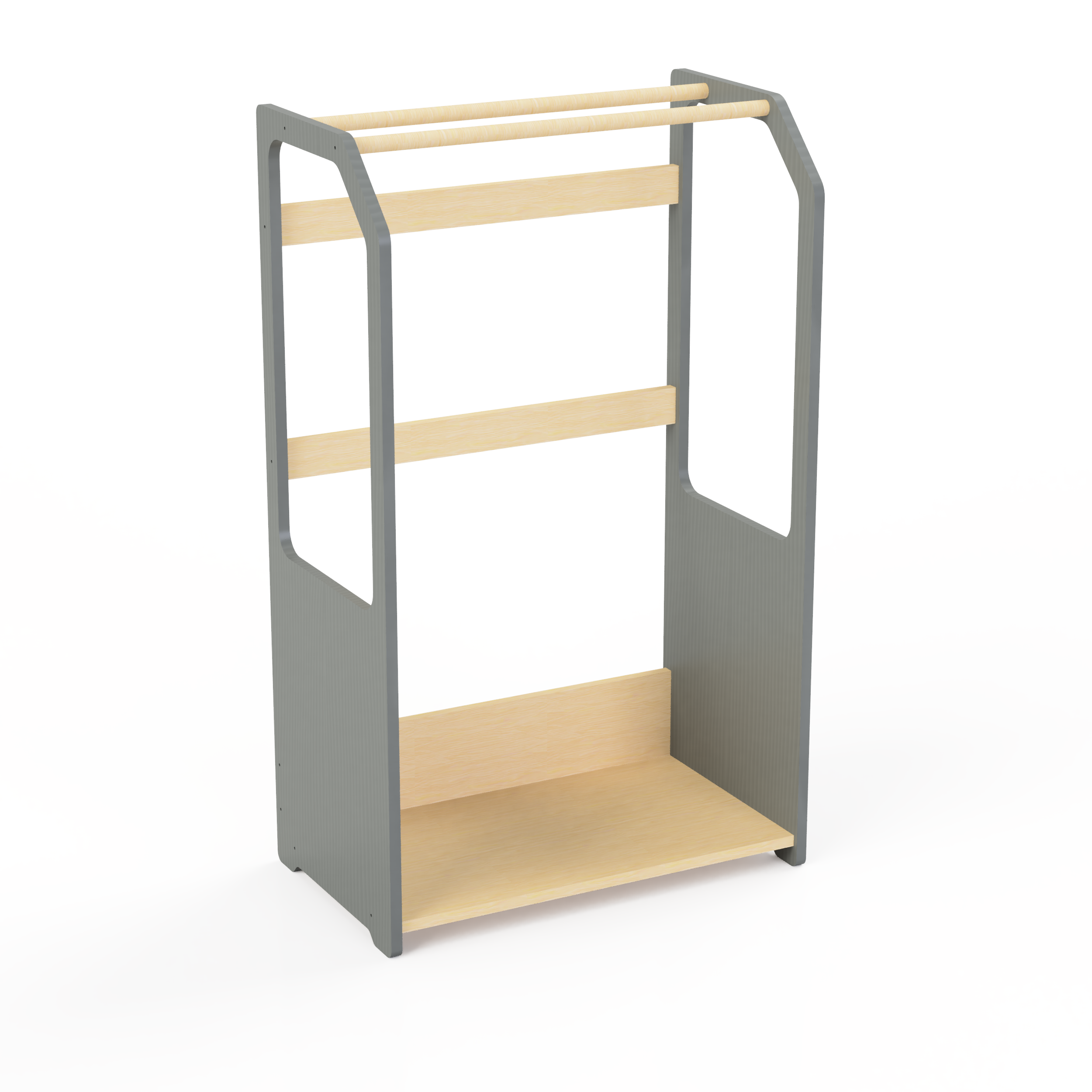 Montessori Wooden Clothes Drying Rack with Storage for Kids