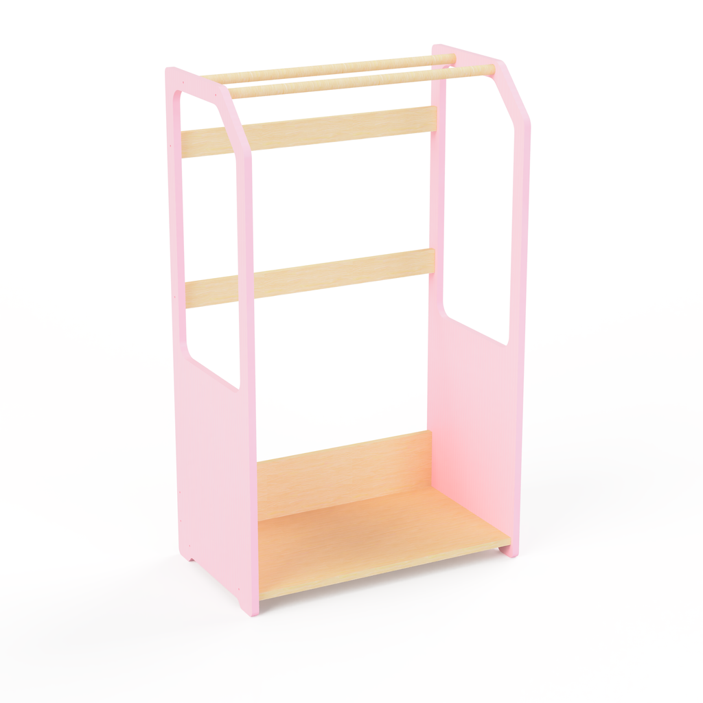 Montessori Wooden Clothes Drying Rack with Storage for Kids
