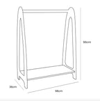 Arched Clothing Rack For Children - Large Natural Wood