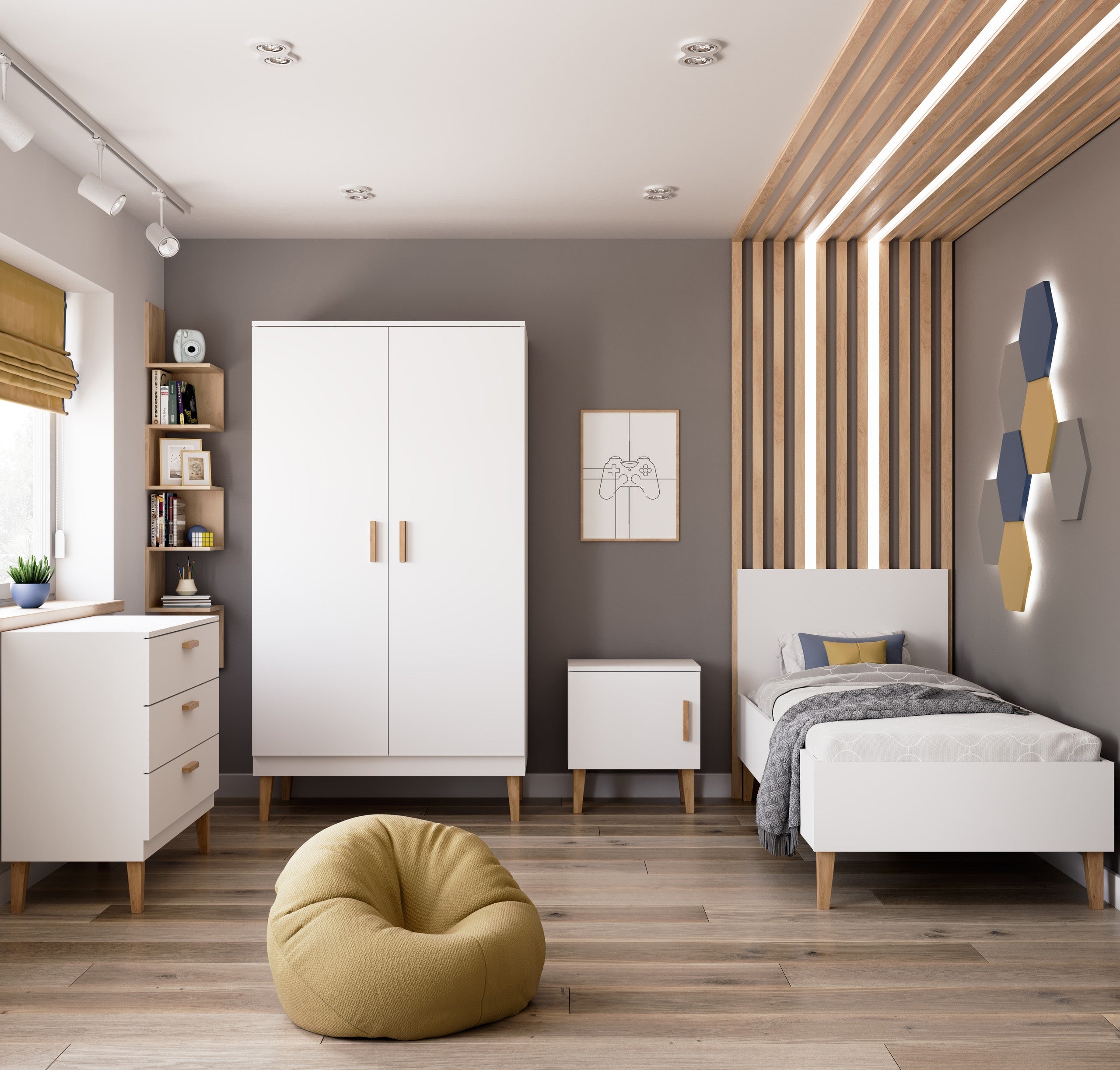 Bedside Table Kubi - White