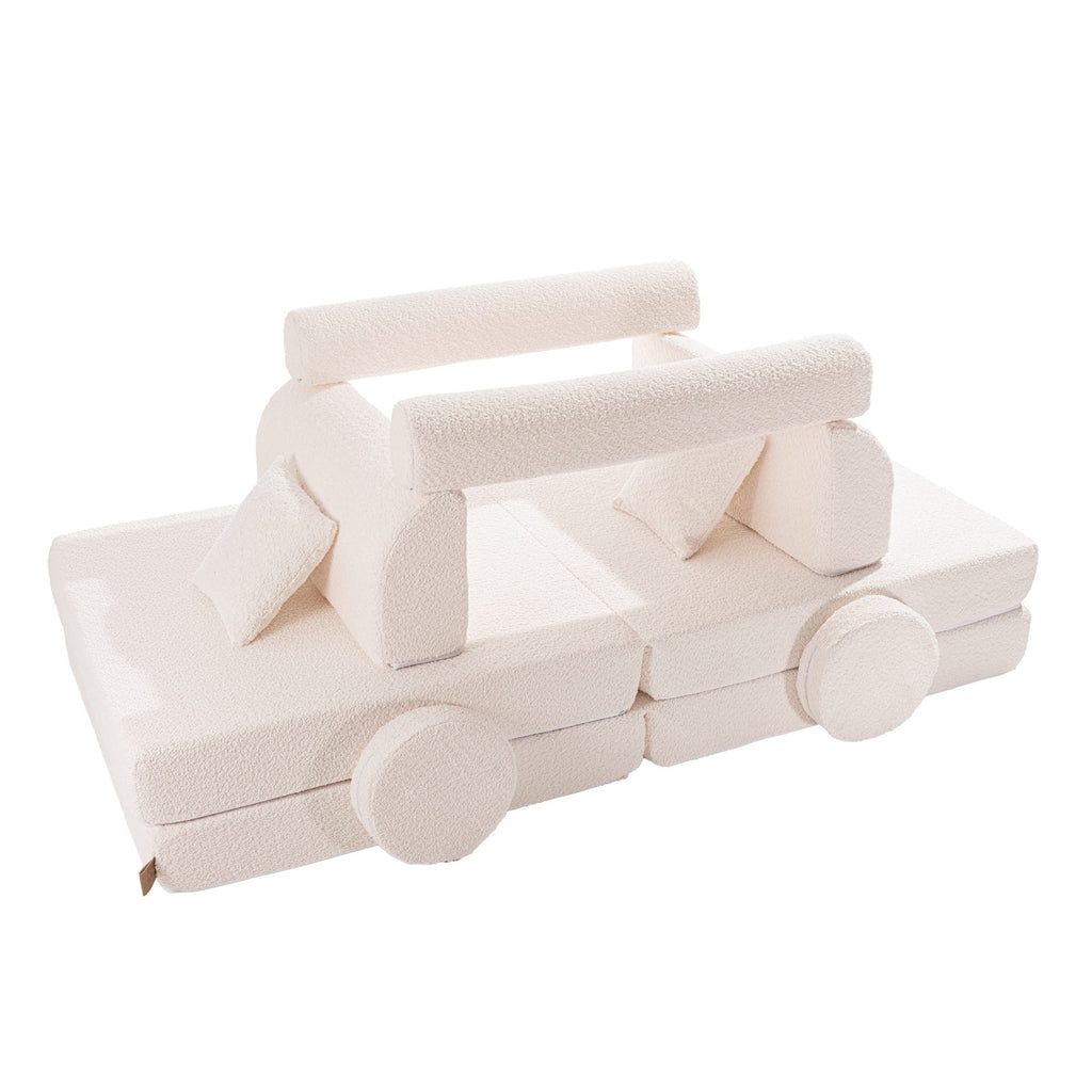 Large Modular Sofa for Kids - Premium Boucle, White