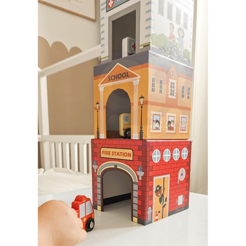 City Vehicles in Boxes Puzzle Cubes