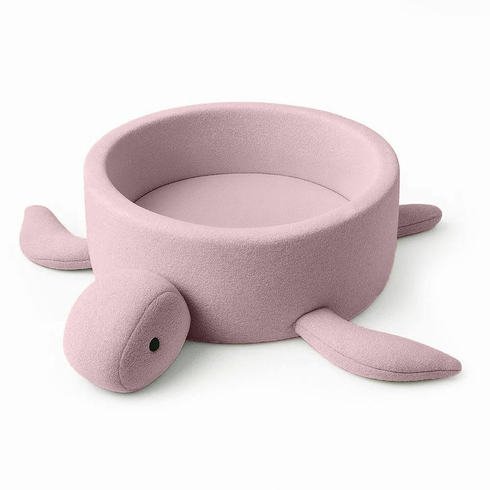 Foam Baby Ball Pit Without Balls - Turtle Raspberry Glaze Pink Boucle