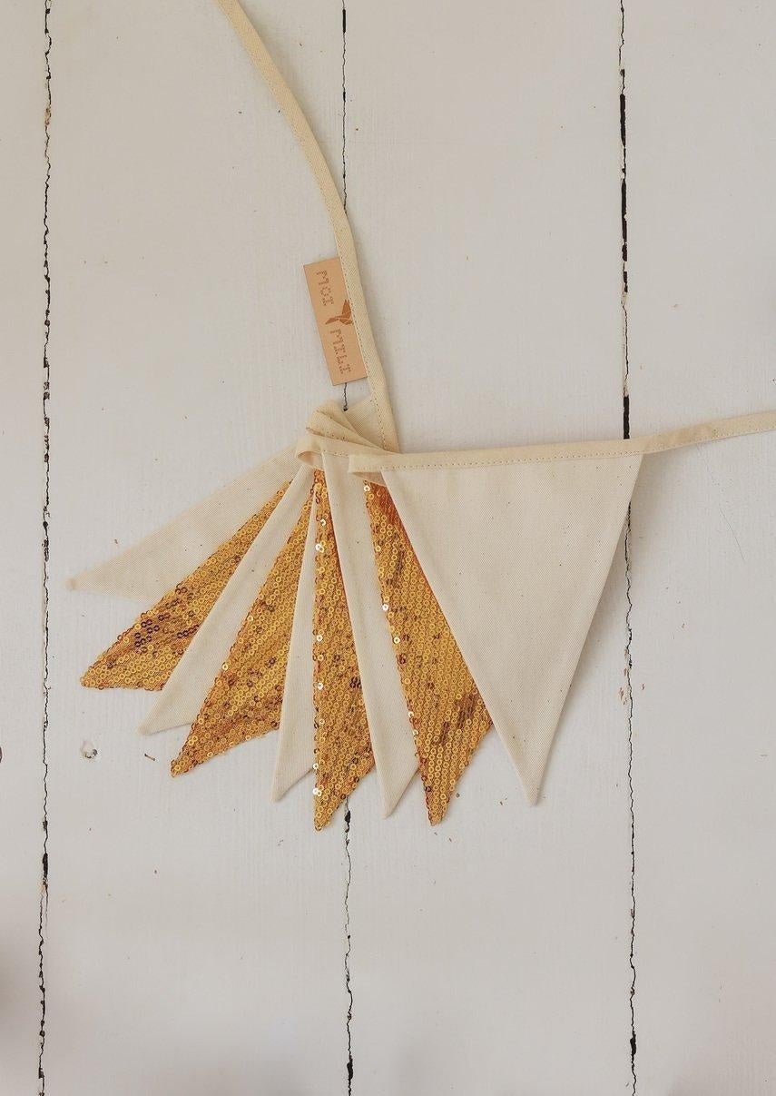 Sequin Garland - Gold and Beige