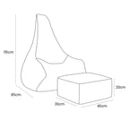 Tearo: Bean Bag + Footrest for Little Loungers - Rosy Pink