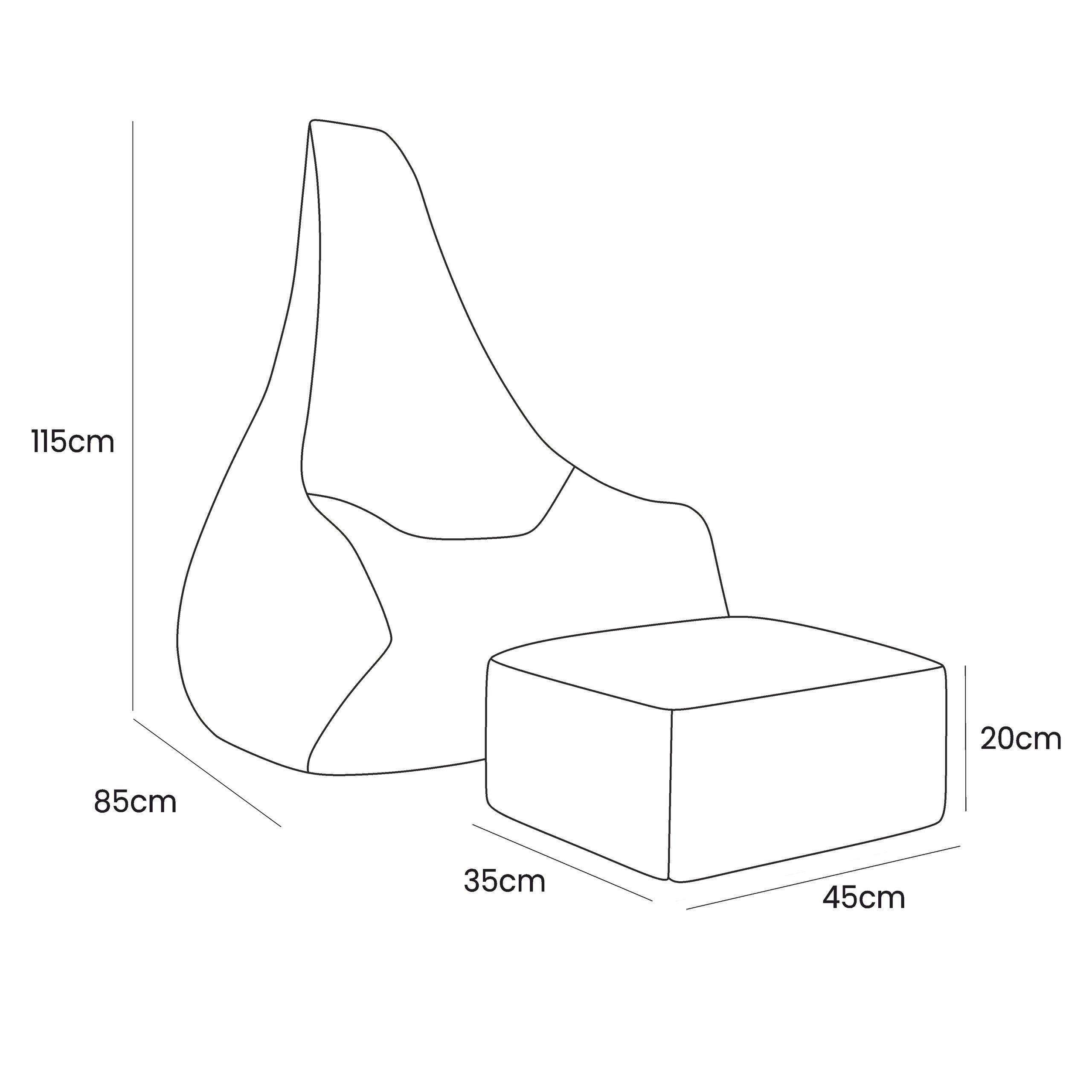 Tearo: Bean Bag + Footrest for Little Loungers - Rosy Pink