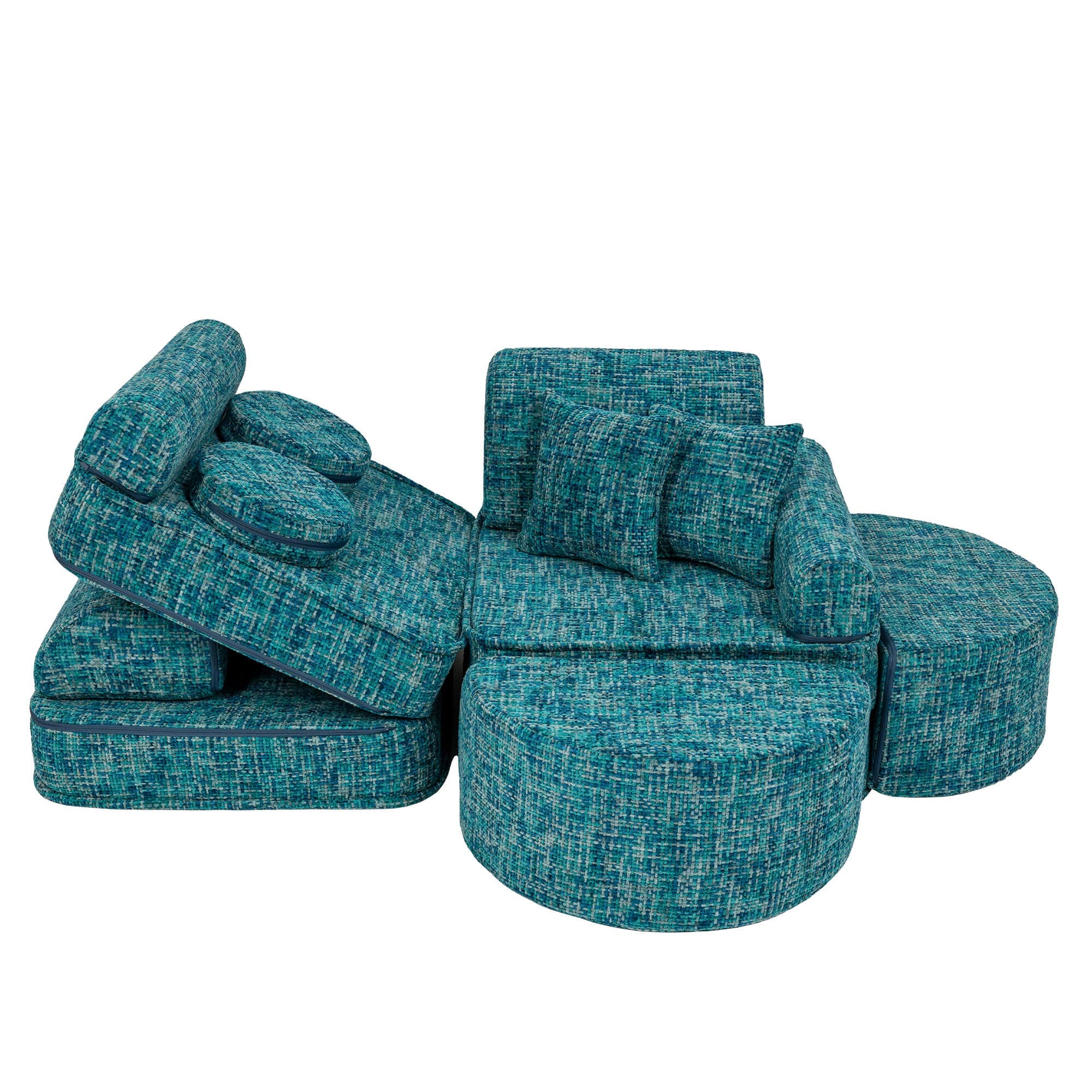 Medium Modular Sofa for Kids - Tangle Lagoon Blue Plus