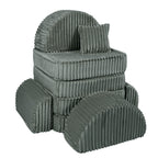 Medium Modular Sofa for Kids - Churros Forest Green Plus