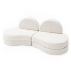MeowBaby® Modular Sofa Coccolo for Kids – 6 Piece, Bearly Off-White