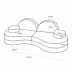 MeowBaby® Modular Sofa Coccolo for Kids – 6 Piece, Bearly Off-White