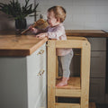 MeowBaby Wooden Kitchen Helper for Children - Natural