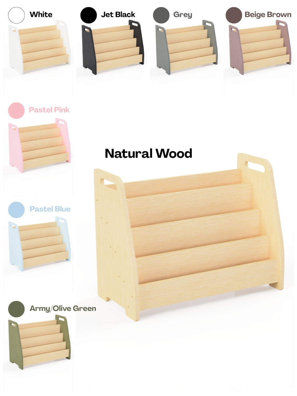 Montessori Wooden Front Facing Book Display For Kids