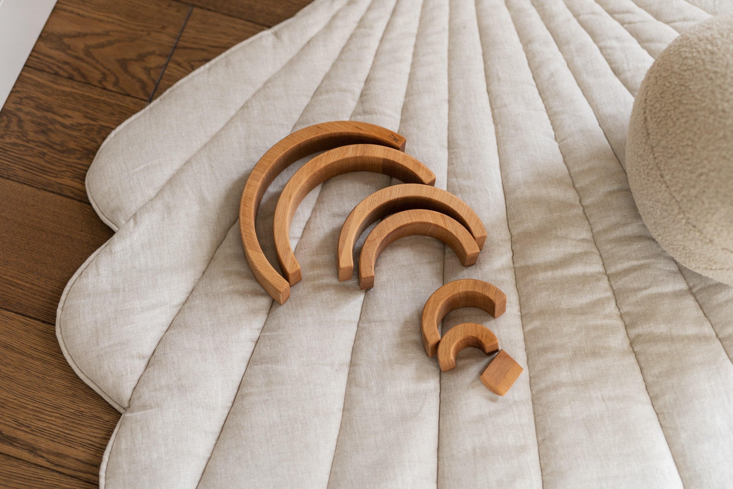 Organic Cotton and Linen Shell Playmat - Sand