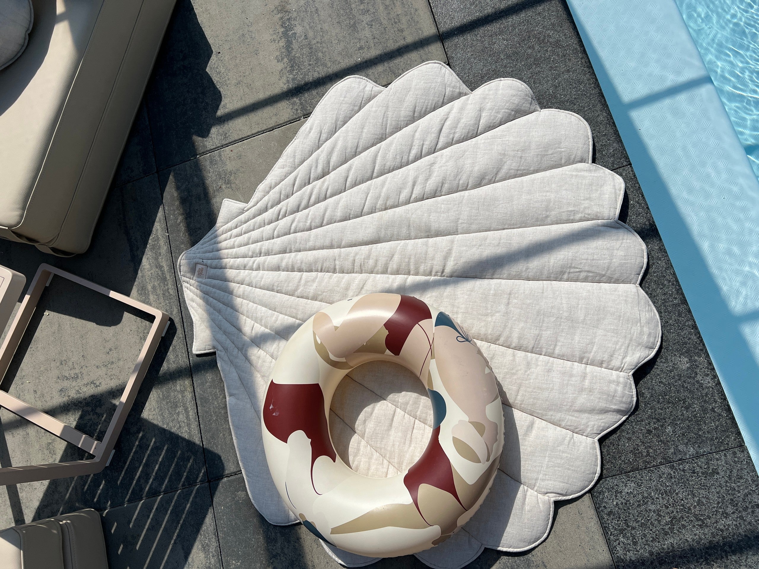 Organic Cotton and Linen Shell Playmat - Sand
