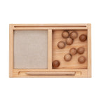 Small Montessori Sand Writing Tray with Divider + Card Holder